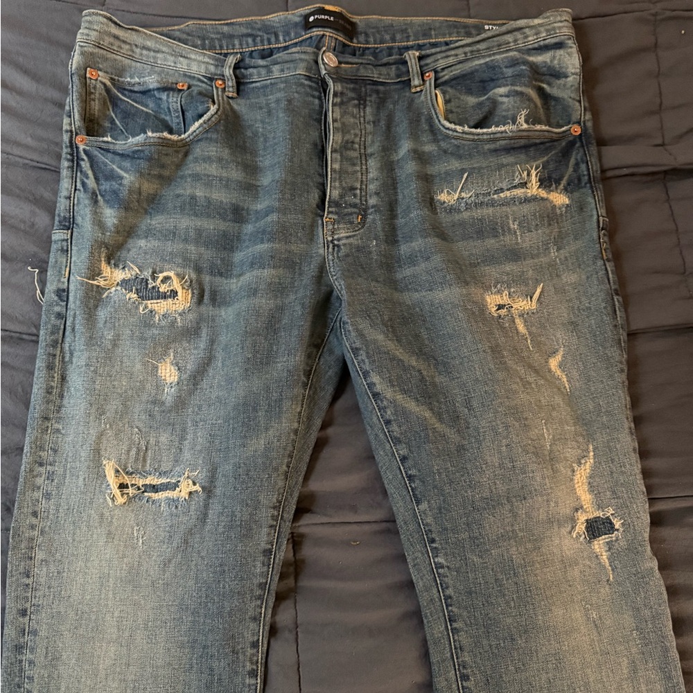 purple jeans men’s Distressed Blue Jeans